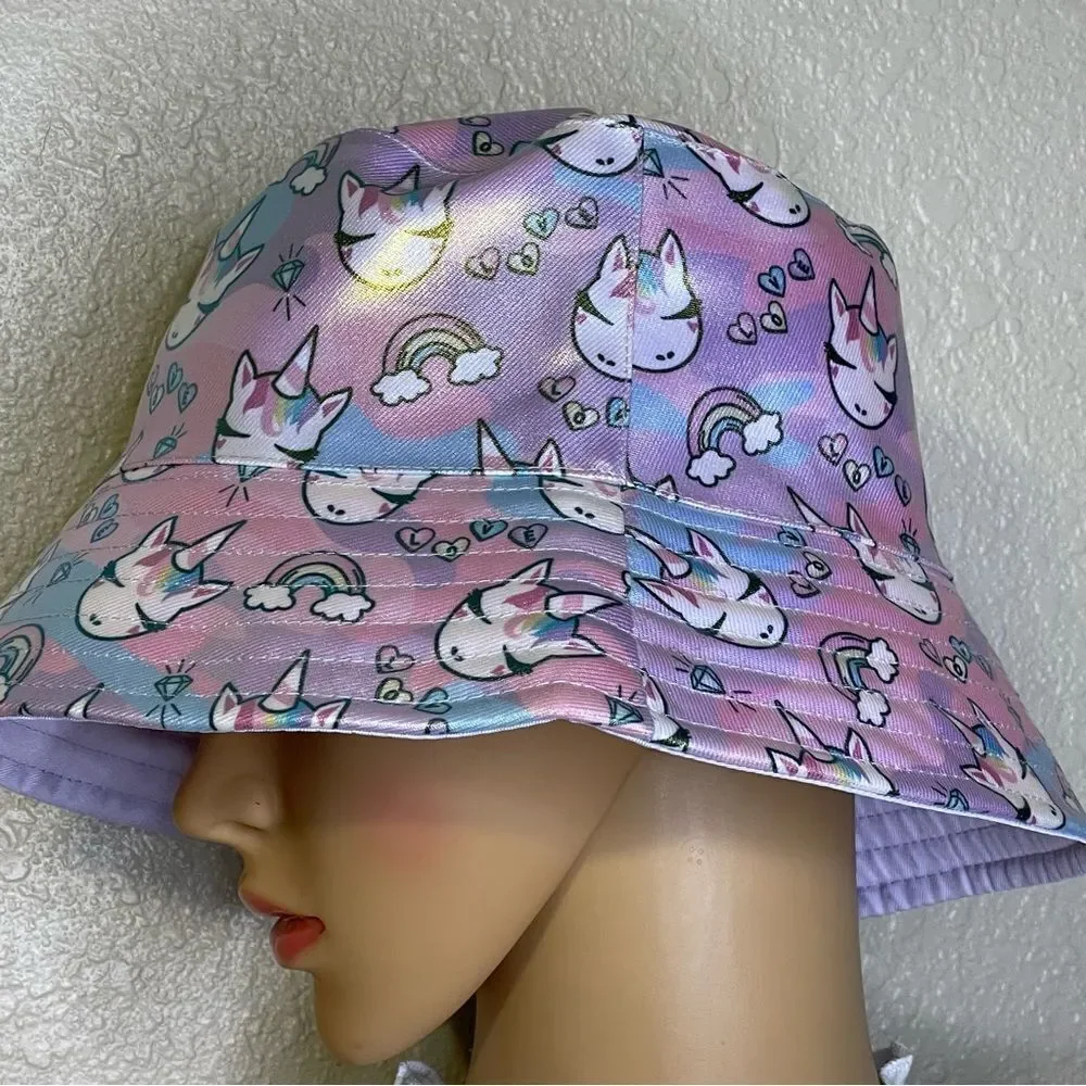 Miss Gwen’s OMG Accessories Kids Metallic Bucket Hat Pink Purple Blue Unicorn